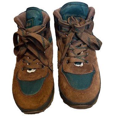 L.L. Botas de Senderismo Bean Kids Talla 6 Verde y Marrón Gamuza Forradas De Colección Foto 1 de 4