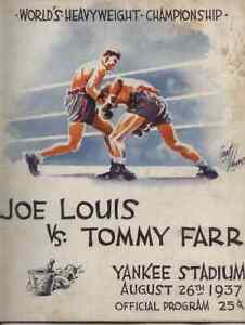 1937 Joe Louis vs Tommy Farr Championship Fight Official Program