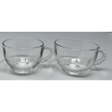 Clear Bubble Handled Punch Cups Set of 2 Approximately 2 1/2" Tall x 3" Wide