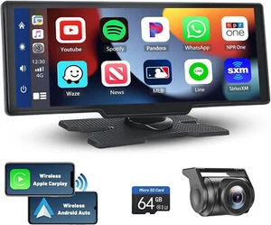 10,26 Zoll Touchscreen mit 2.5K Dash Cam Carplay & Android AutoNavigationsgerät - Bild 1 von 19