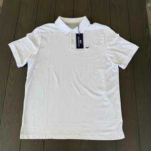 Vineyard Vines Edgartown Polo Mens Size Small Slim Fit White Performance Stretch - Picture 1 of 9