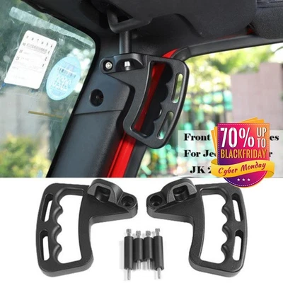 Front Aluminum Grab Handles Grip Handle Bars for Jeep Wrangler JK JKU 2007-2018 Foto 1 de 4