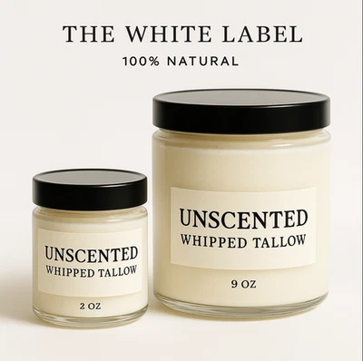 White Label Unscented Whipped Tallow (2oz/9oz) – Build Your Skincare Brand | - Image 1 of 4