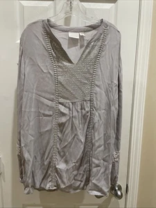 Blusa Pullover Chicos Mujer Preciosos Tonos de Gris Lentejuelas Talla 3 Manga Larga - Imagen 1 de 3