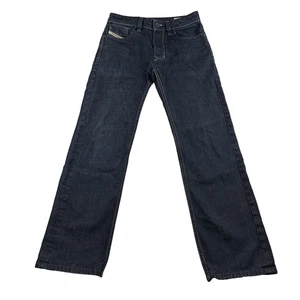 Diesel Larkee Jeans Uomo 28x30 Pantaloni Regolari Dritti Blu Scuro Bottoni Fly Denim - Foto 1 di 12