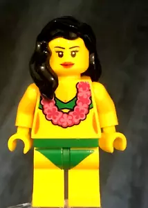 Lego Mädchen weibliche Minifiguren Bikini Torso mit Blume Lei Muster, Hawaii, Inseln - Bild 1 von 1