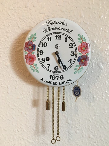 Vintage Gebruder WINTERMANTEL 1976 Limited Edition Clock Enamel Face Cover