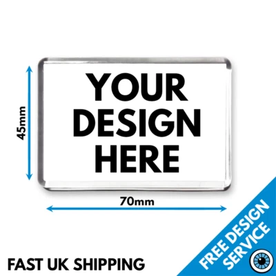 70 x 45mm Custom Printed Magnet • Personalised Fridge Magnets Medium Size Print  - Image 1 of 3
