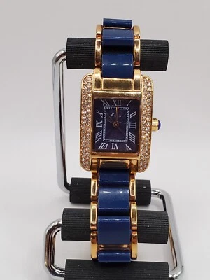 Kimio Ladies Gemmed Quartz Watch 23mm Rectangle Gold Tone Metal/Plastic Band - Image 1 of 4