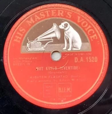 KIRSTEN FLAGSTAD JAG ELSKER DIG (I LOVE THEE) /MOT KVELD 78 RPM RECORD 106-6 - Image 1 of 3