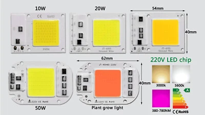 10W 20W 30W 50W watt LED Chip COB white warm spectrum grow light lamp 110V 220V - Image 1 of 4