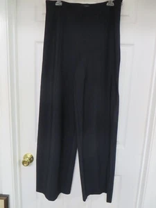 SARAH PACINI Stretch Wide leg Navy black High rise Dress pants Size 3/Large - Picture 1 of 8