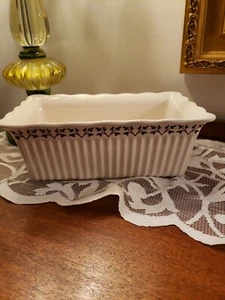 Paula Deen Fall Harvest 9x5 Scalloped & Ribbed Stoneware Loaf Casserole Dish - Picture 1 of 8