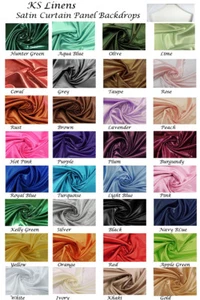 Set Of 2 Satin Curtain Panel Backdrops With Rod Pockets Multiple colors - Picture 1 of 5