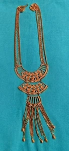 Very Large Gold Tone Decorative Necklace - Picture 1 of 7