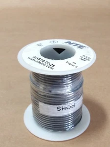 ( 25 FT Spool ) NTE WHS18-00-25 (18 AWG) Solid Hook Up Wire 300V (Black) ROHS - Picture 1 of 3