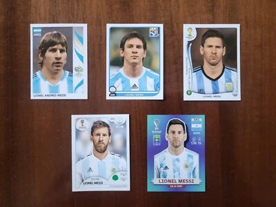 Panini Sticker Messi World Cup 2006 2010 2014 2018 2022 - Imagen 1 de 2
