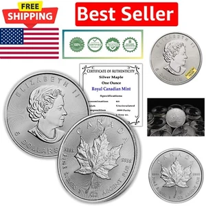 High-Quality 1988-Present Canadian Silver Maple Leaf Coin - Lustrous 1 Oz Silver - Picture 1 of 8