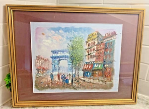 ORIGINAL CAROLINE BURNETT kleines Ölgemälde Paris Arc de Triomphe 16,5xX13" Ruk - Bild 1 von 12