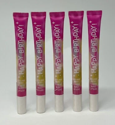 5 NEW BATH & BODY WORKS HAPPY BIRTHDAY VANILLA FLAVOR BURST LIP GLOSS SHINE BALM - Image 1 of 4