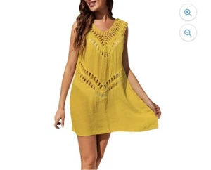 Cathalem Cover Ups for Women Bathing Suit Swimwear Knit Mesh Beach Dress, - Picture 1 of 6