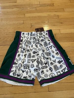 Mitchell & Ness NBA Milwaukee Bucks Swingman Doodle Shorts Sz Small NWT Men’s - Image 1 of 4