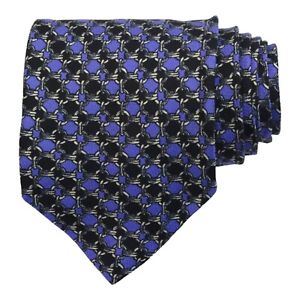 Robert Talbott Mens Designer Tie 100 Silk Lavender Black Geometric Print Necktie