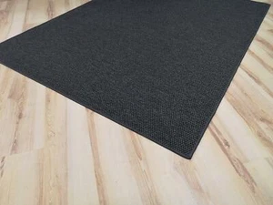 Tapis tissu plat Natura anthracite gris foncé cuisine salle à manger salon couloir - Photo 1/5