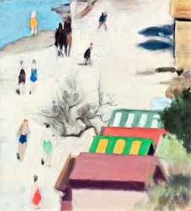 Sandringham Beach A1+ by Clarice Beckett High Quality Canvas Print - Picture 1 of 1