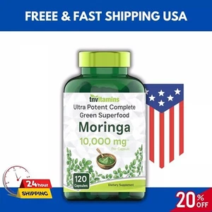 Moringa Oleifera Leaf Organic Extract 10,000mg Serving 100% Pure 120 Capsules US - Picture 1 of 7