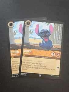 🎇🔥Disney Lorcana Stitch Nuevo Perro Ámbar Sin Lámina #22/204 Lote de 2 Tarjetas - Imagen 1 de 7