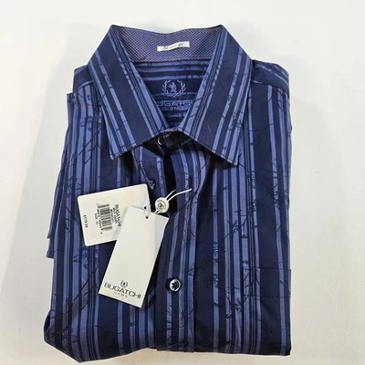 Bugatchi Shaped Fit XLARGE Blue Flip Cuff Long Sleeve NWT New Retail $175 - Image 1 of 4