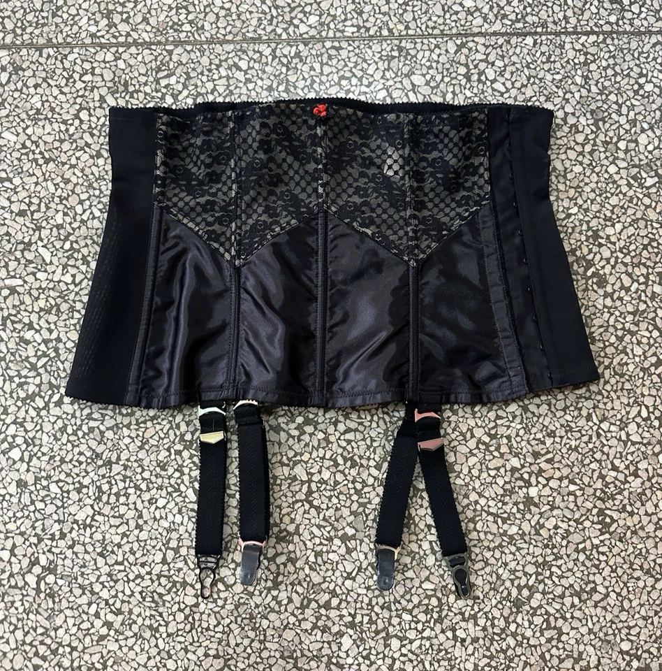 Vintage 80s Fredericks of Hollywood Girdle with Garters Black Curve Control M - Image 1 of 4