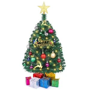 Small Christmas Tree with Lights, 2ft/24 inch Artificial Mini Table Top Chris... - Bild 1 von 7