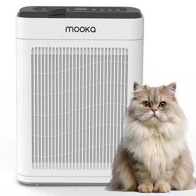 MOOKA Powerful Large Room Air Purifier H13 HEPA for Home Allergies Smoke Air Cleaner