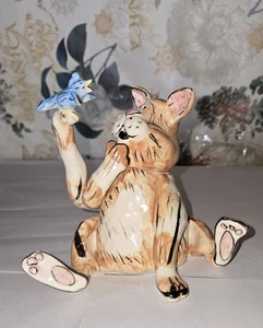 2001 Blue Sky Clayworks Cat Figurine Music Box "Let Me Call You Sweetheart" Rare - Picture 1 of 5