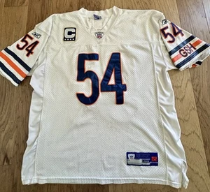 Reebok Chicago Bears Brian Urlacher Authentic Jersey White Size 48 NFL Captain - Picture 1 of 11