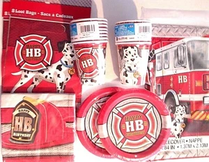 FIRE TRUCK PARTY Birthday Party Supply Set Pack Kit for 16 w/ Loot Bags - Picture 1 of 7