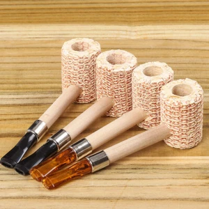 Pipa de maíz de moda tipo recto pipa de mazorca de maíz tabaco cigarrillos pipas de cigarro regalo - Imagen 1 de 7