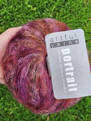 Lot 6 Skeins Artful Yarns Portrait Mohair Blend Color #114 Lot #007 Aran Weight - Image 1 of 4