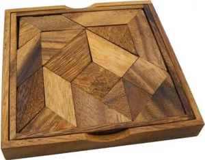 Komplexes Tangram - Holz Brainteaser Puzzle - Bild 1 von 3