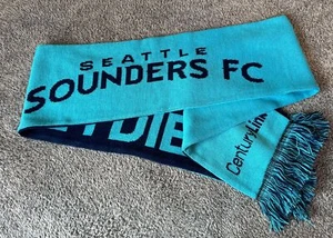 SEATTLE SOUNDERS SGA SCARF 2 TONE BLUE 65" X 7" IN EXCELLENT CONDITION - Picture 1 of 2