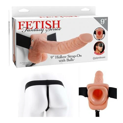 Fetish Fantasy 9 pulgadas correa hueca con bolas carne Foto 1 de 1