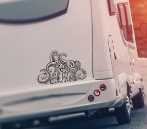 Octopus Tentacles Camper RV Decal / Sticker, Fisher Vinyl Graphics Gift For Dad