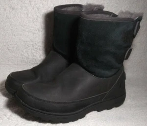 UGG Tamarind Winter Boots Youth Size 3 Black Waterproof Wool Lined 1012383K - Picture 1 of 12