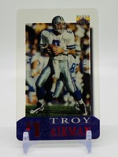 1996 Classic Clear Assets $ 1 Phone Card # 7 Troy Aikman, Dallas Cowboys HOF