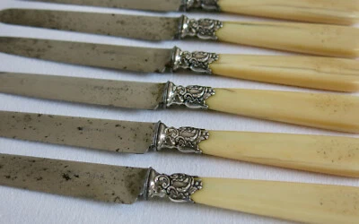 CARDEILHAC, 6 couteaux à dessert, fromage, cardeilhac, lame acier, ancien - Photo 1/4