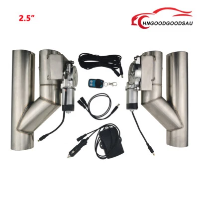 2.5" Double Electric Exhaust Valve Kit Single Control Valve with Remote Switch - Image 1 of 4