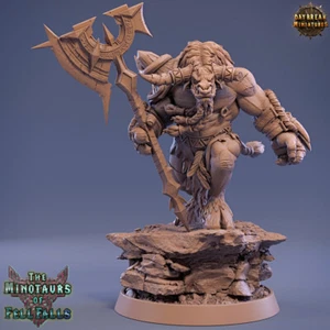 Minotaur Blotus Gusher, D&D Wargames Fantasy Beastmen Creature Miniature 32mm - Picture 1 of 3