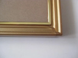 Gold Magnetic Picture Frame Fridge / Wall fits 8.5 x 11 inch Printer Paper Photo - Picture 1 of 3